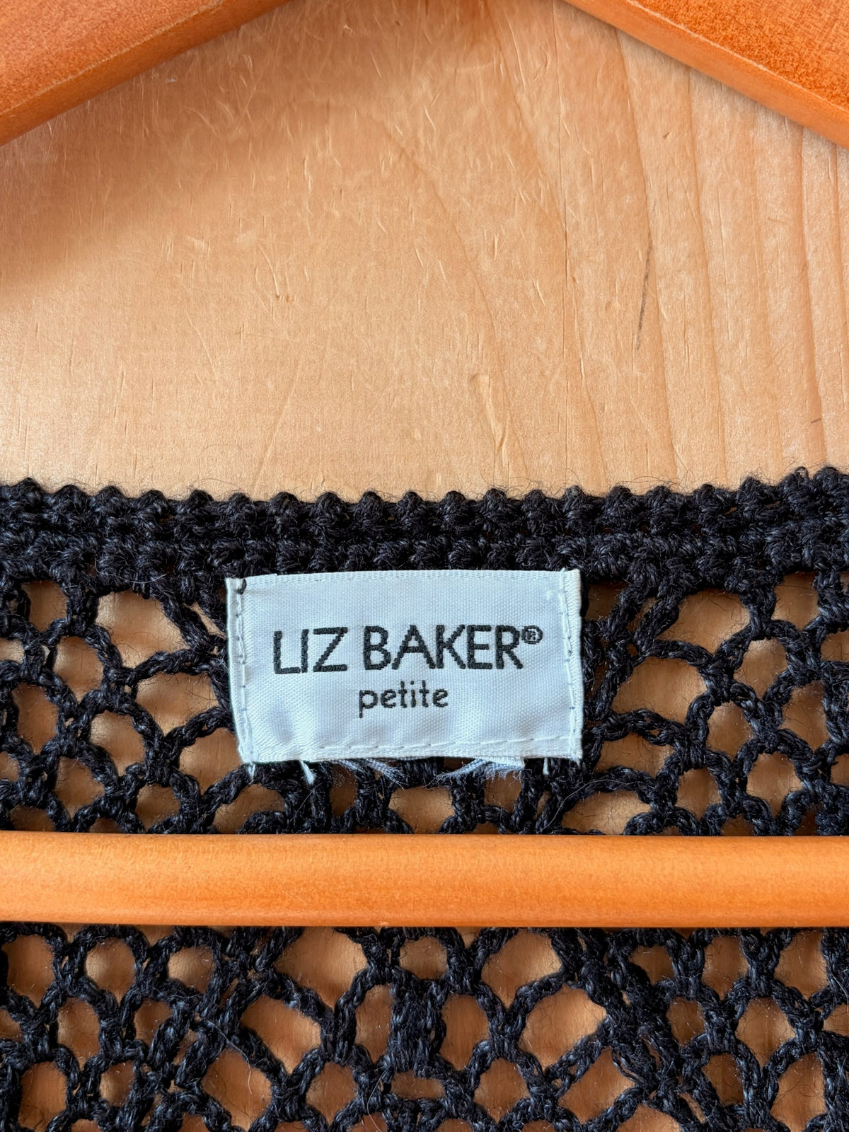 Black Crochet Top : S/M Petite
