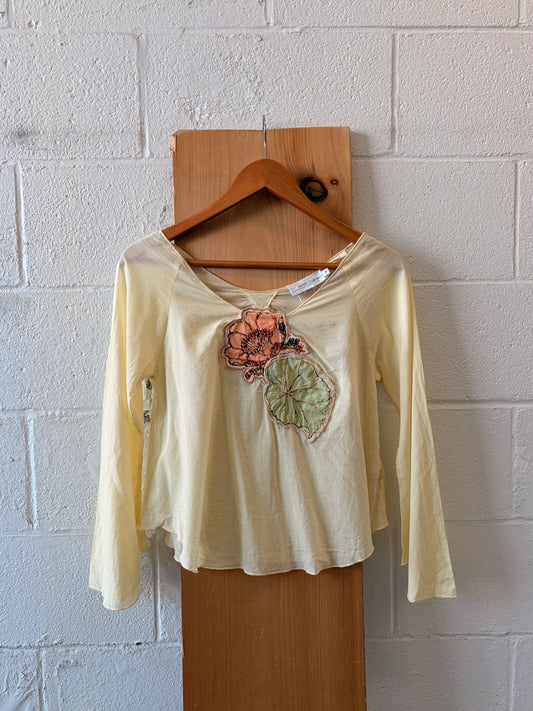 Dainty Floral Yellow Appliqué Top : 8