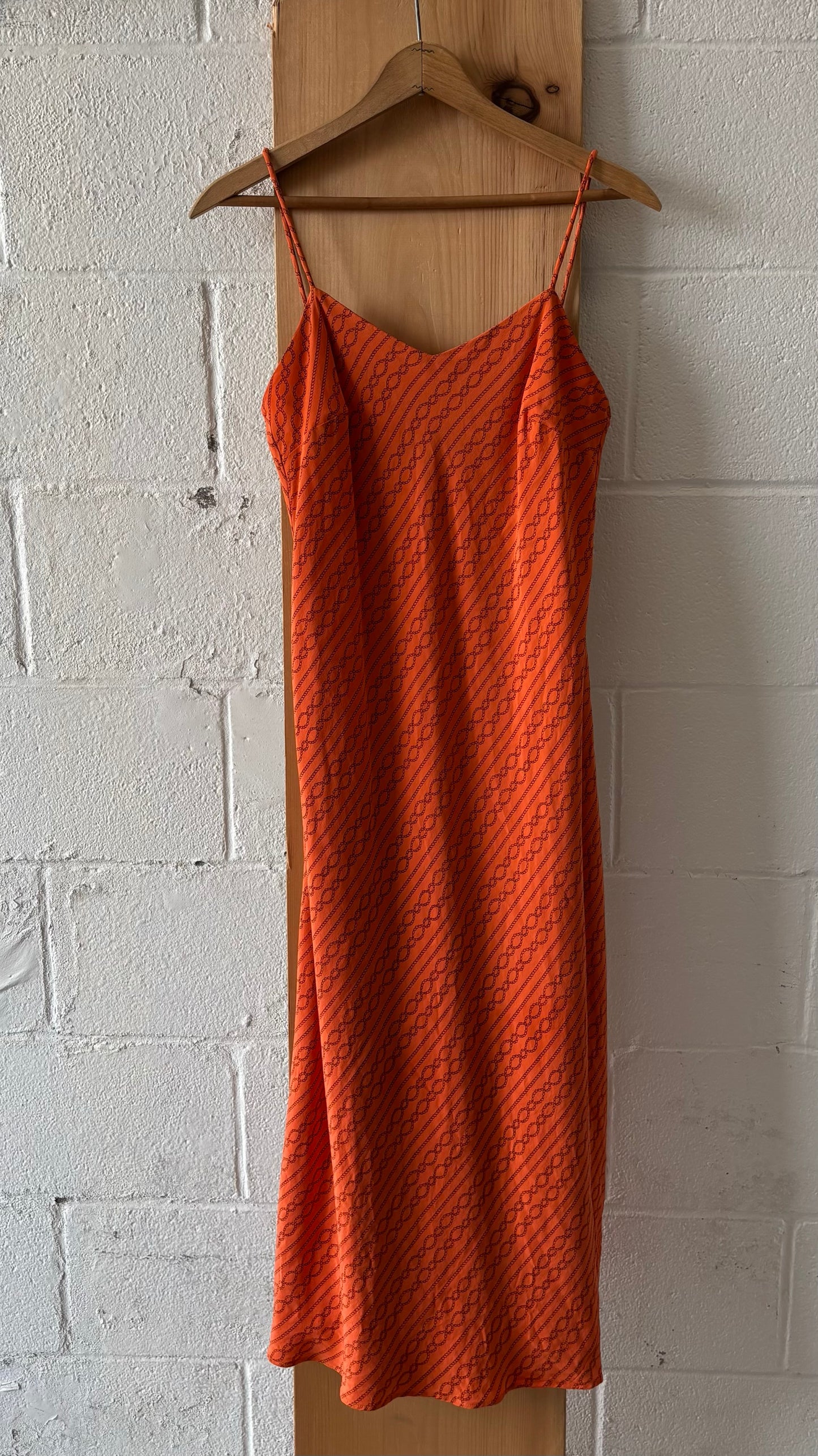 Silk Orange Chain Patterned I.N.C. Dress : 6