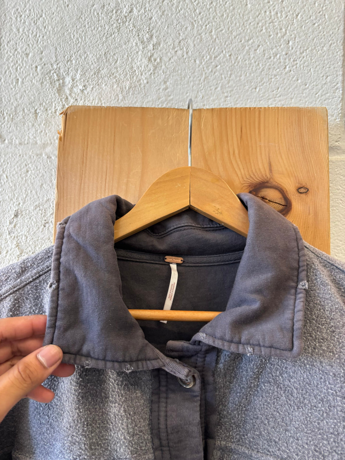 FP Gray Fleece Button Up Shacket : S (As Is)