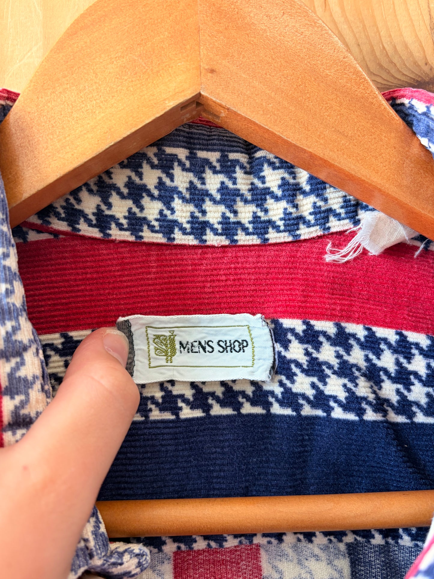 Vtg Striped Corduroy Button Up : L