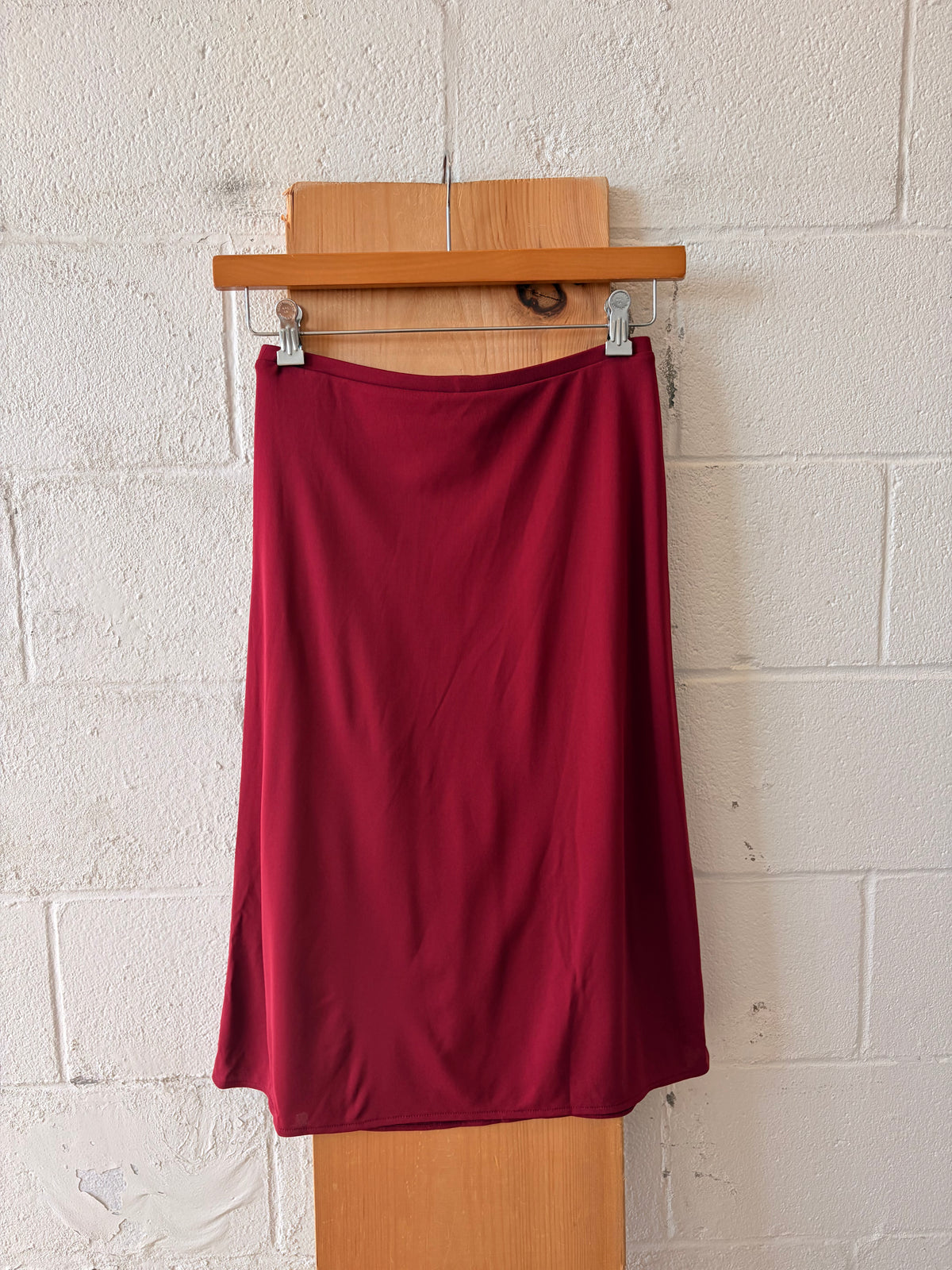 Burgundy Midi Skirt : S