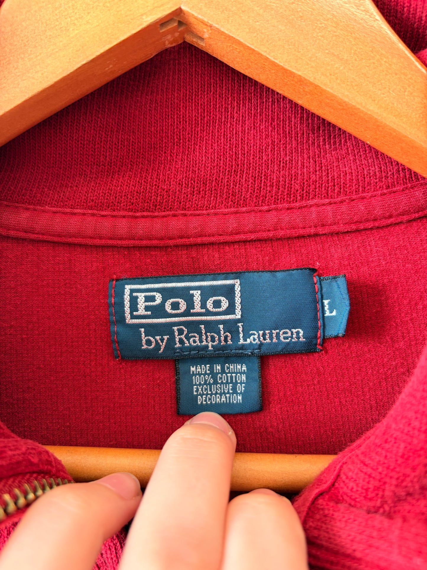 Red Ralph Lauren Quarter Zip : L