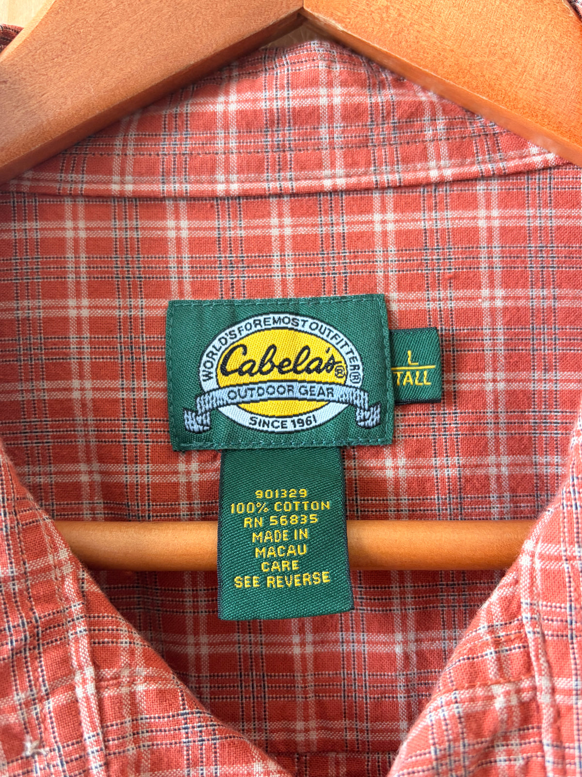 Cabela’s Orange Plaid Button Down : LT