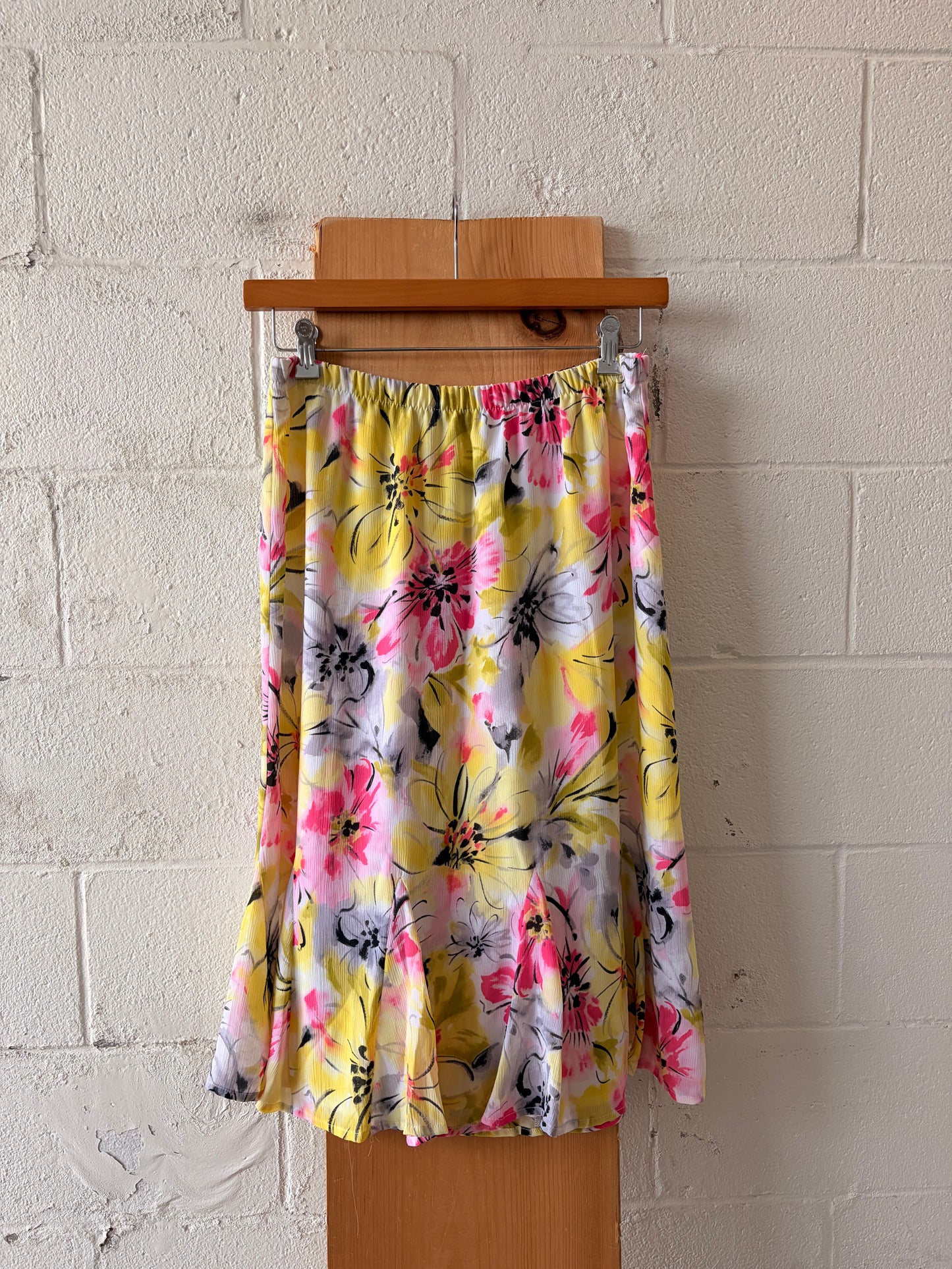 Pink & Yellow Floral Skirt : 14P