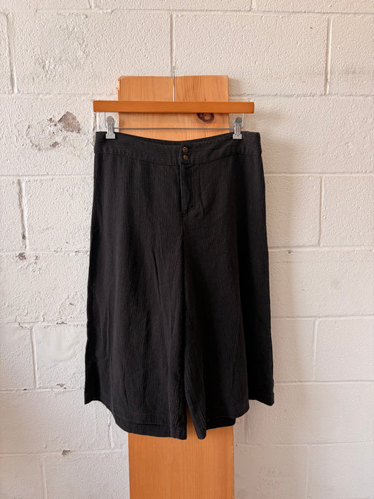 Wide Leg Linen Blend Capris : 12