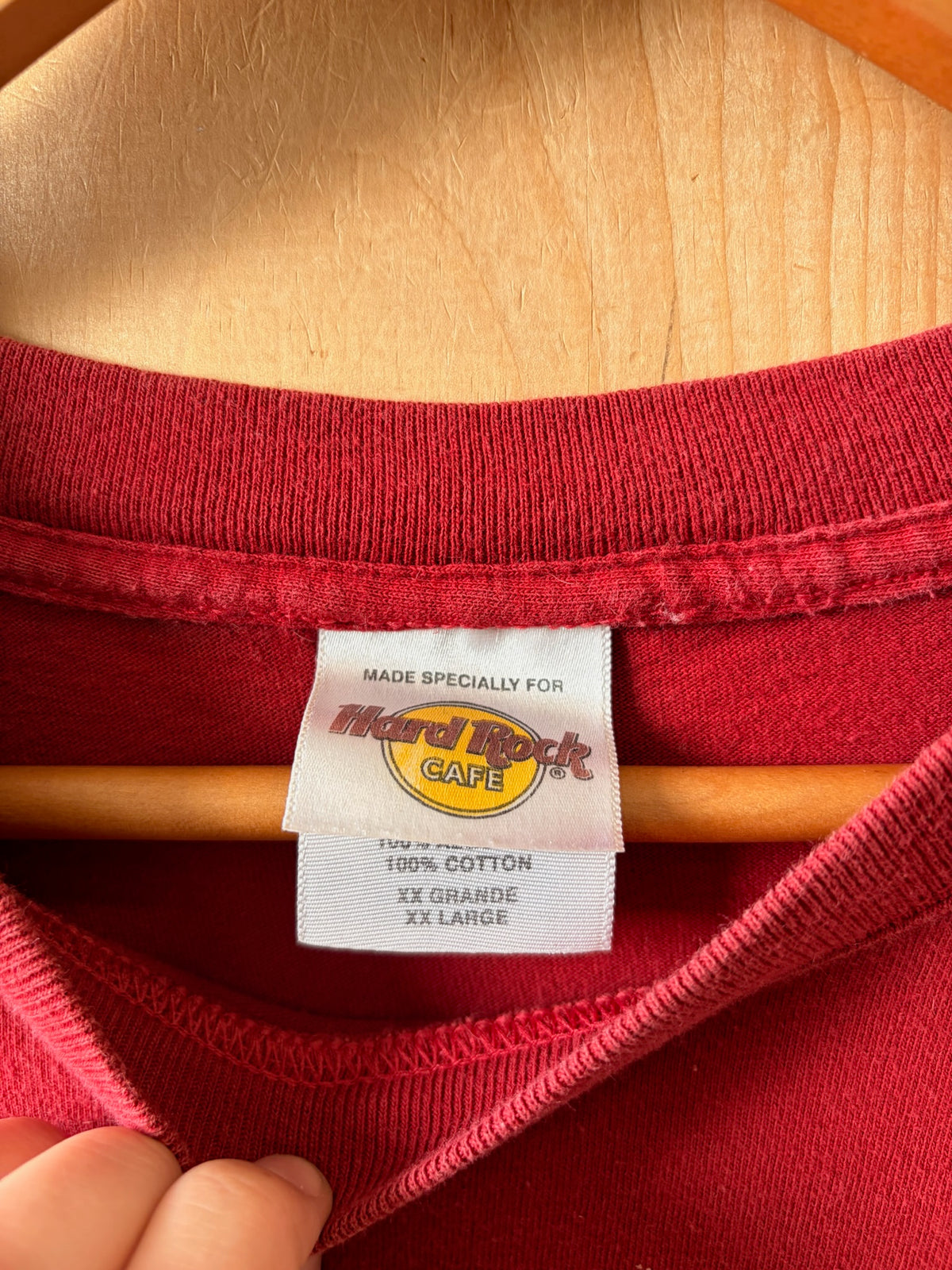 Vtg Red Hard Rock Tee : XXL