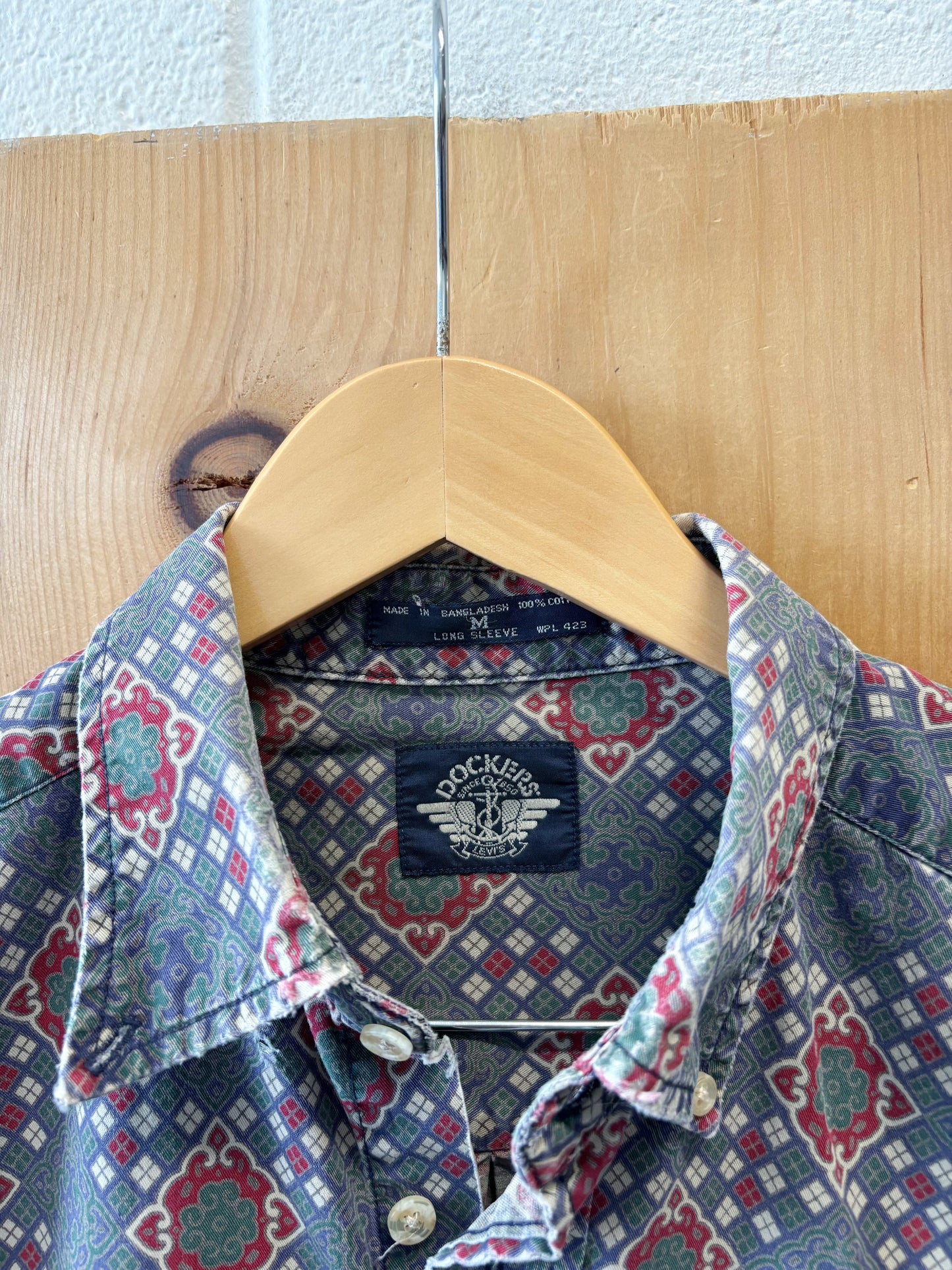 Vtg Printed Button Up: M