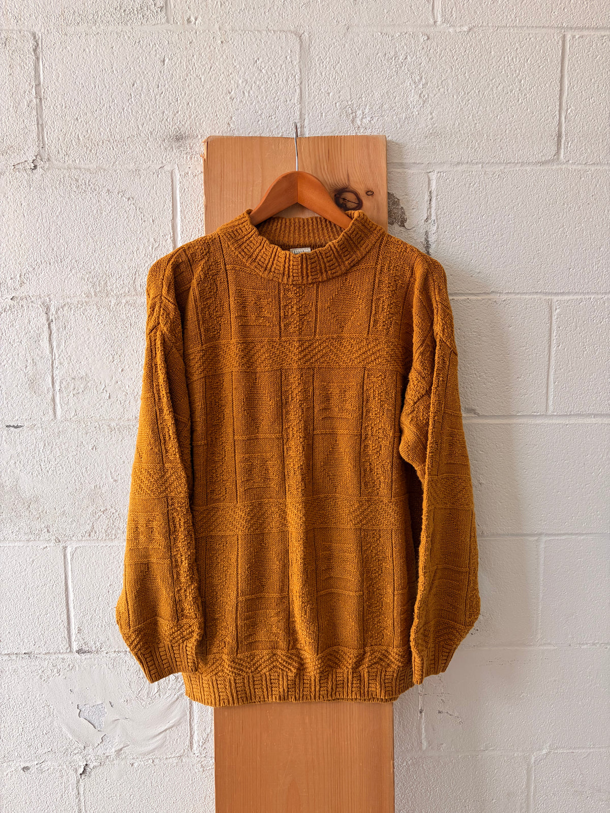 Vtg Mustard Yellow Sweater : M