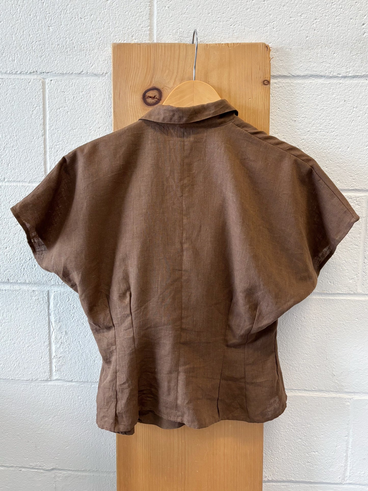 Vtg Brown Wrap Top : S/M