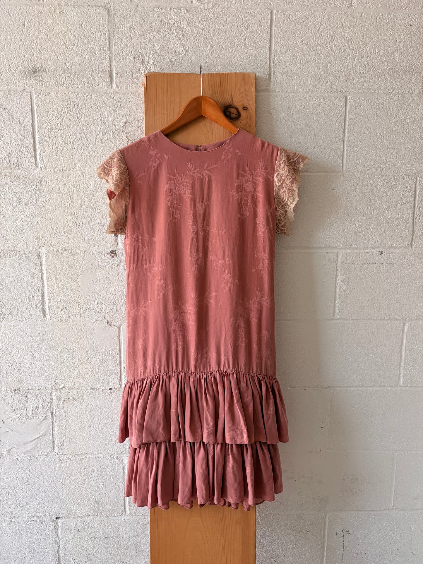 Ruffled Floral Pink Dress : M