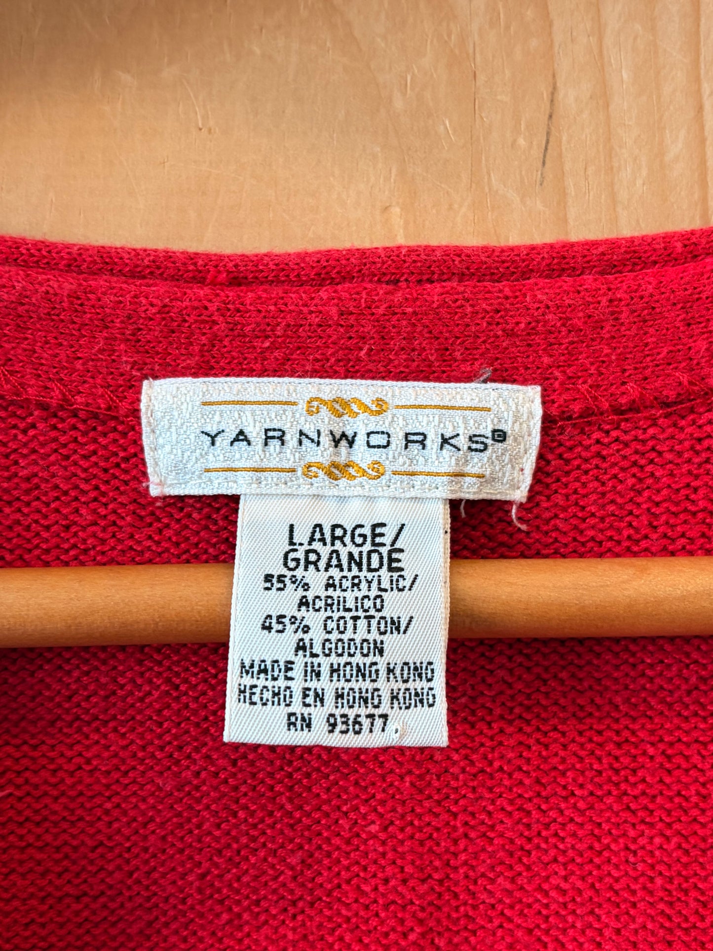 Vtg Red Sweater Vest : L