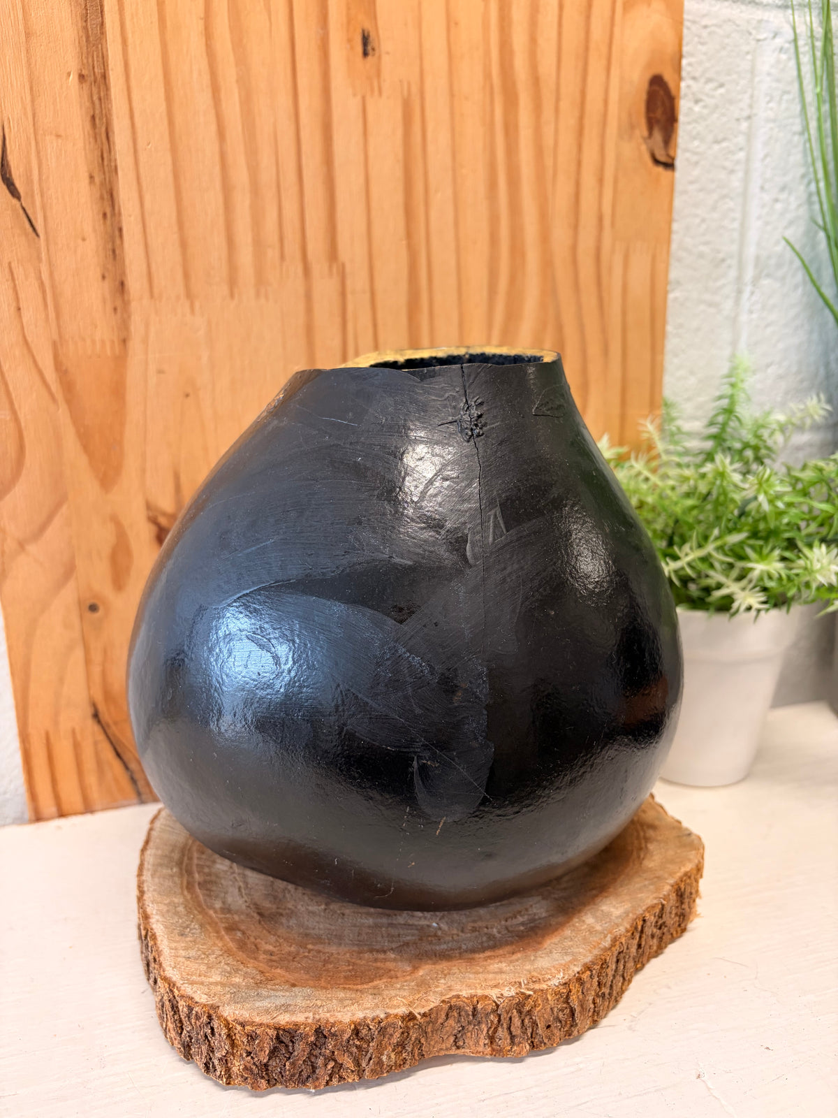 Pressed Floral Gourd Vase (Local Pick Up Only)