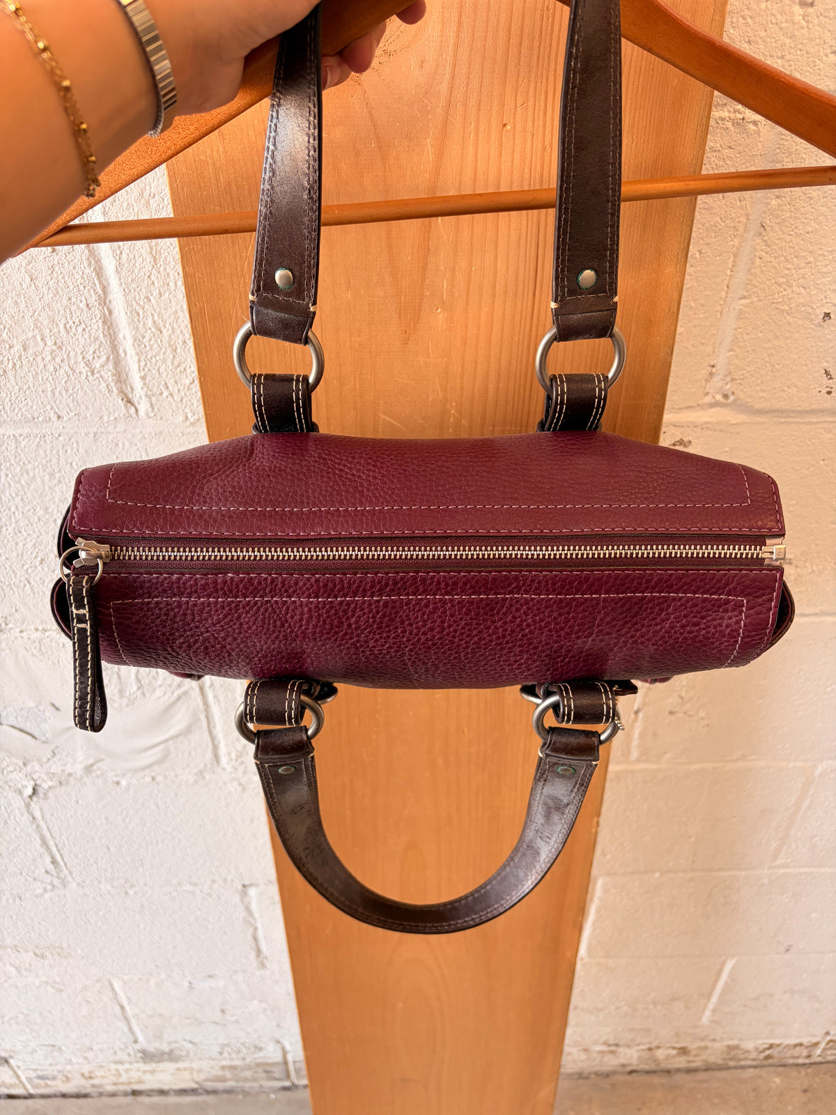Vtg Wine Red Coach Chelsea Satchel