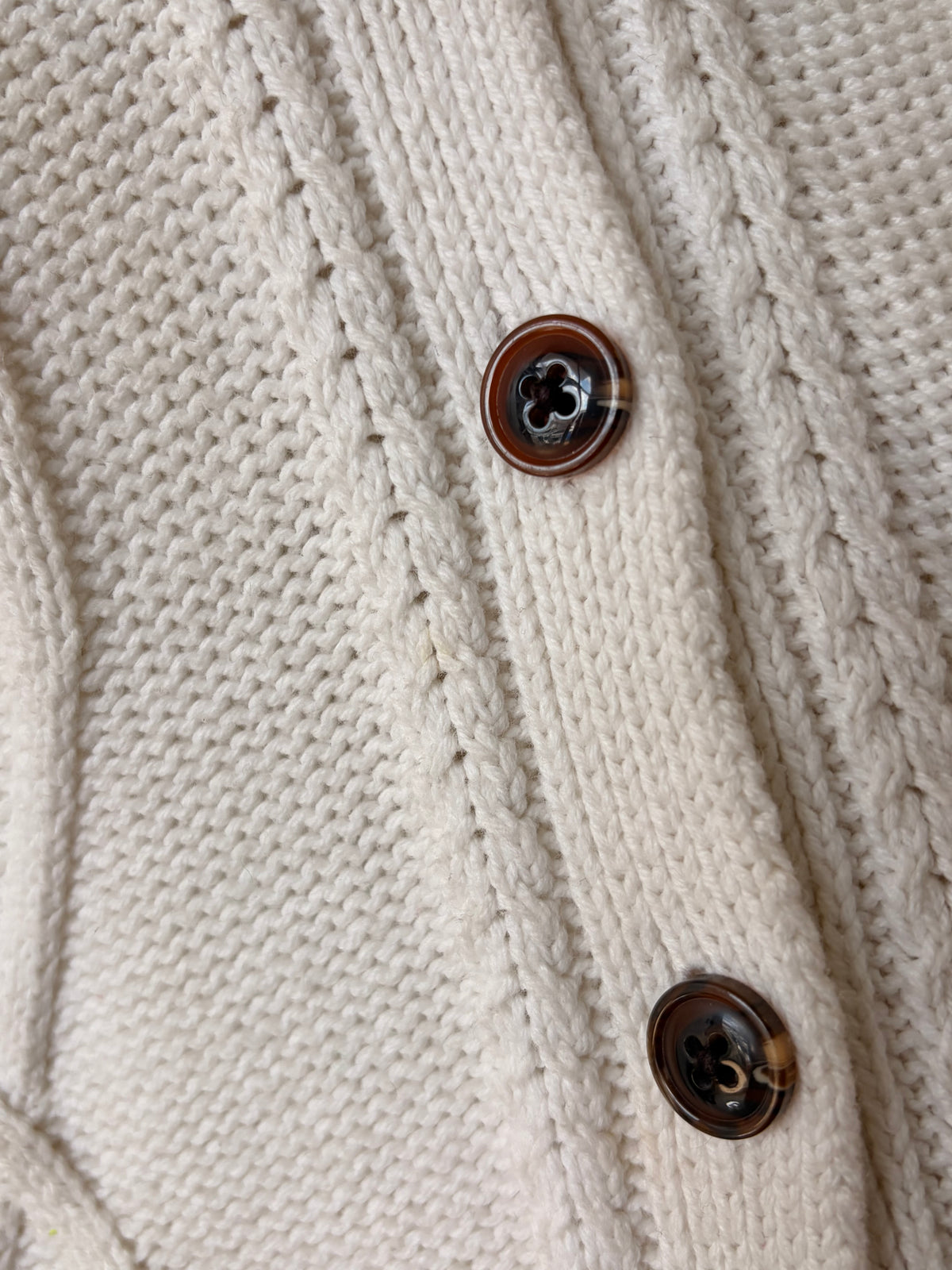 Long Knit Cream Cardigan : M