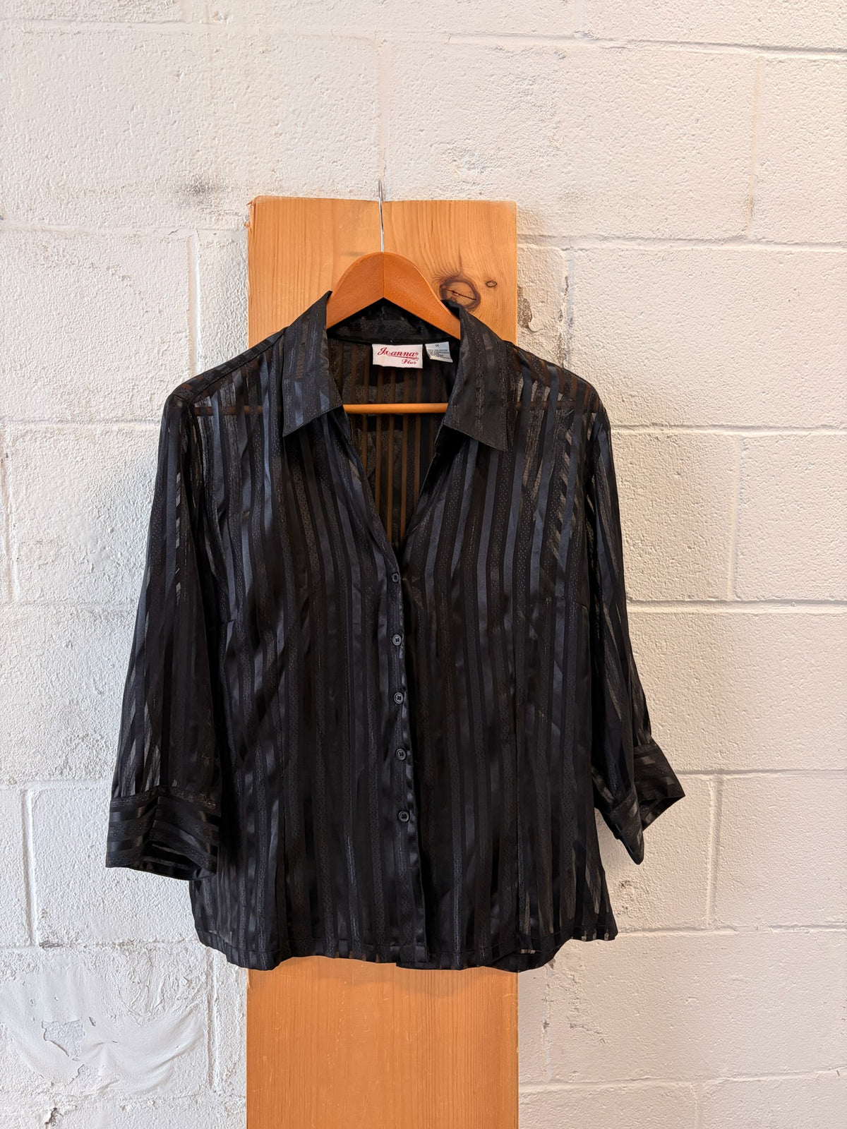 Vtg Semi Sheer Striped Top : 1X
