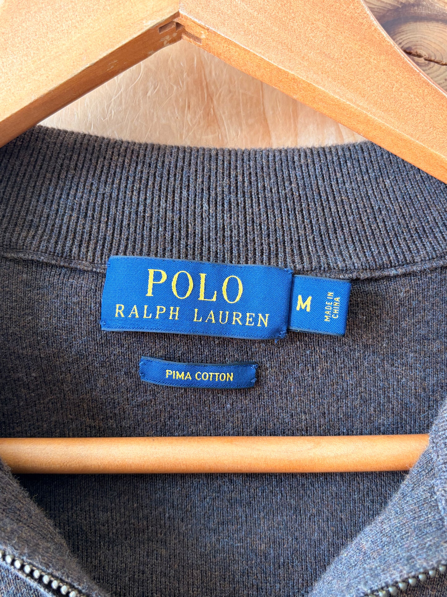Brown Ralph Lauren Quarter Zip Vest : M