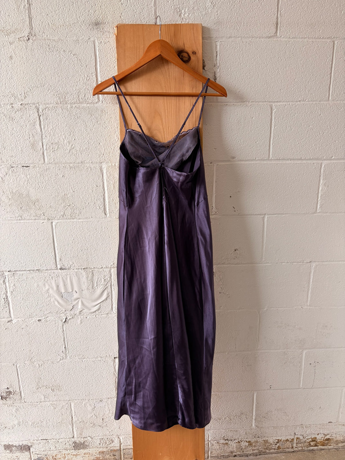 Plum Beaded Slip Dress : S