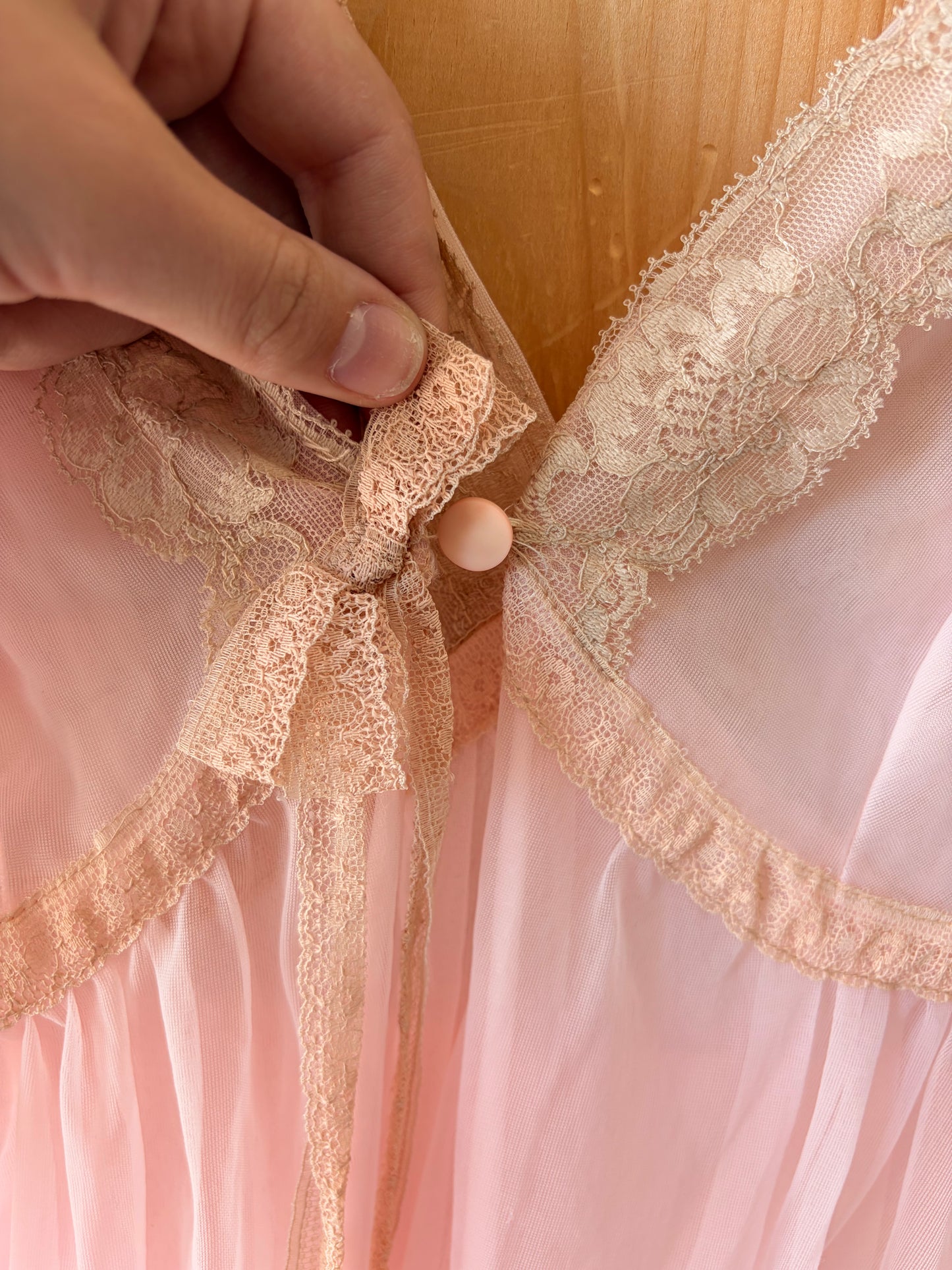 Vtg Lisette Pink Chiffon Set : S