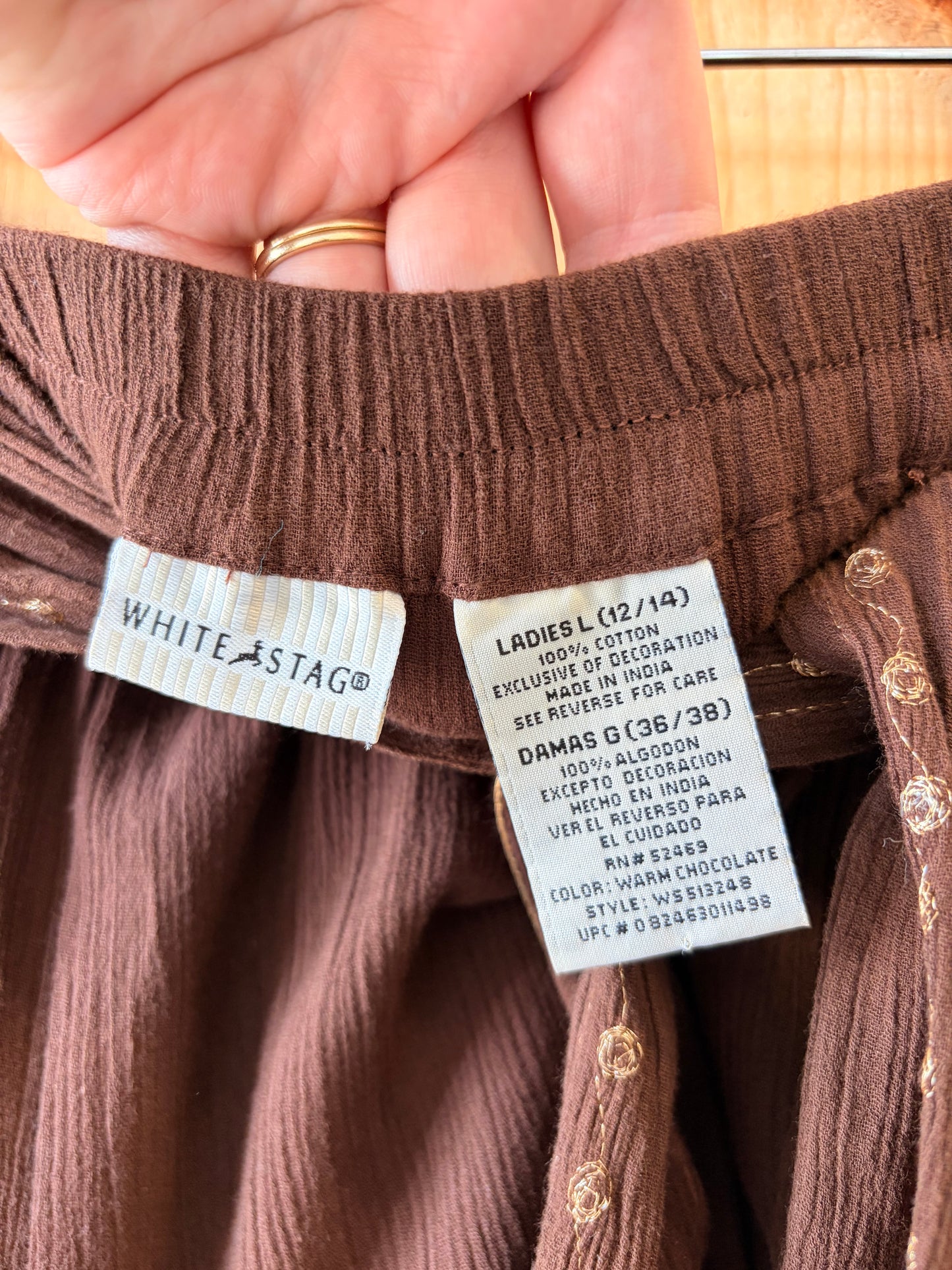 Brown & Gold Belted Skirt : L