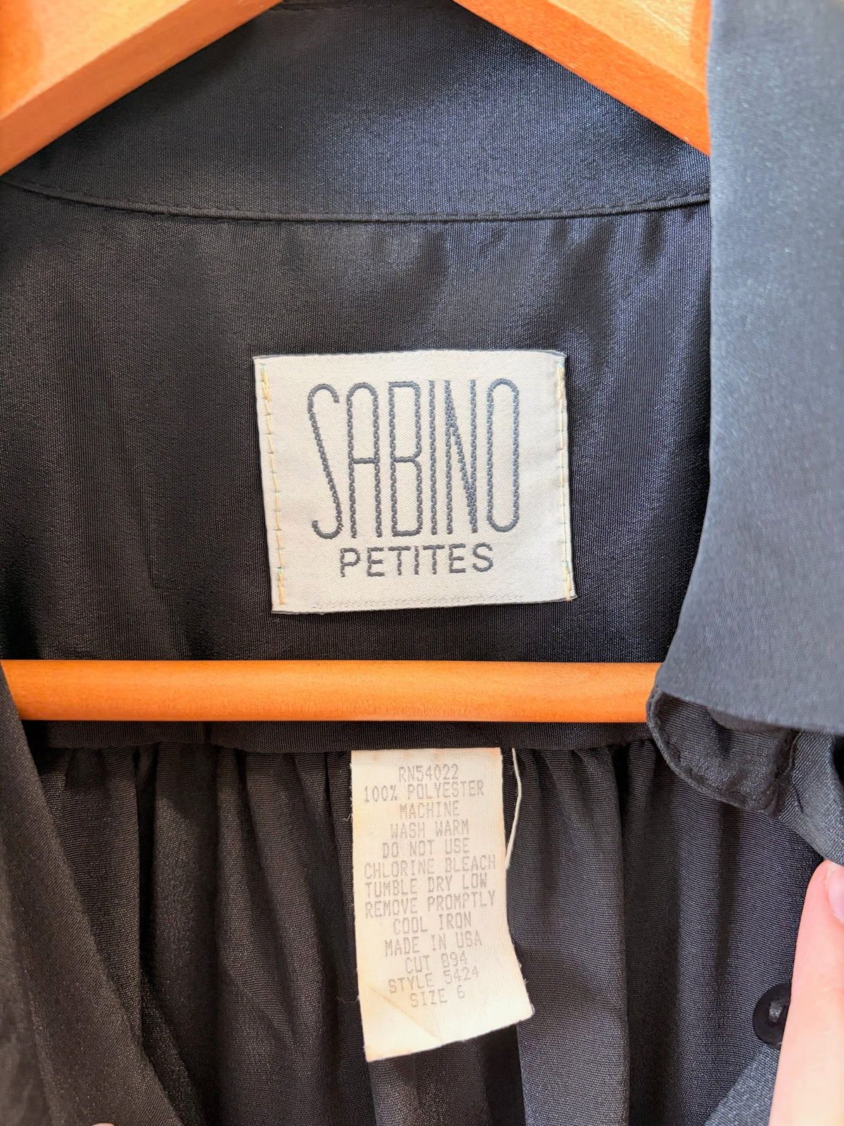 Vtg Black Belted Dress : 6