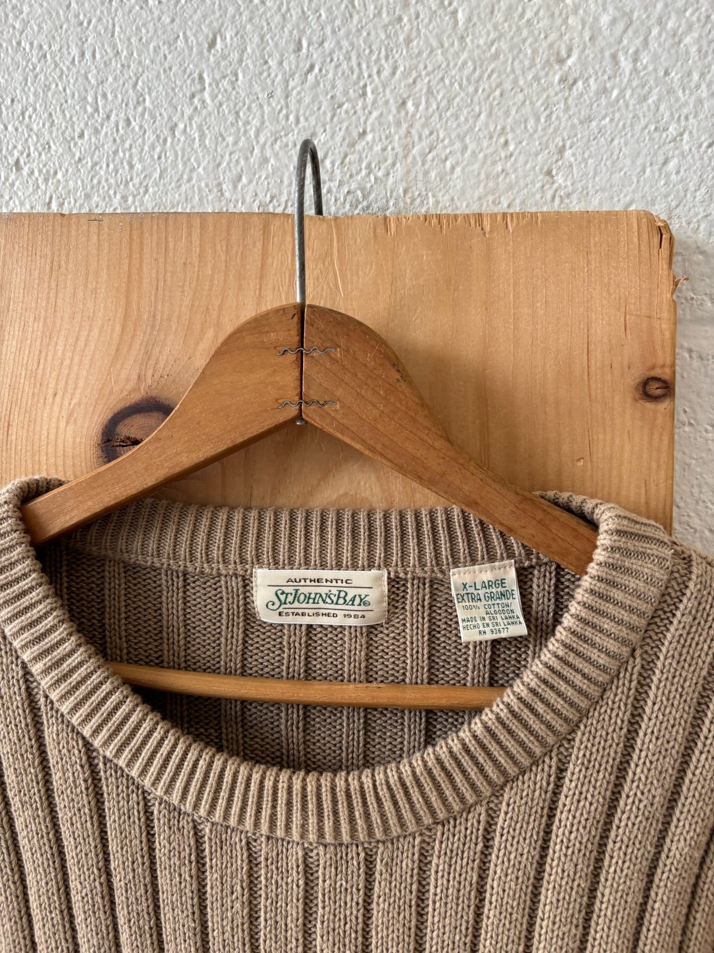 Vtg Brown Ribbed Sweater : XL