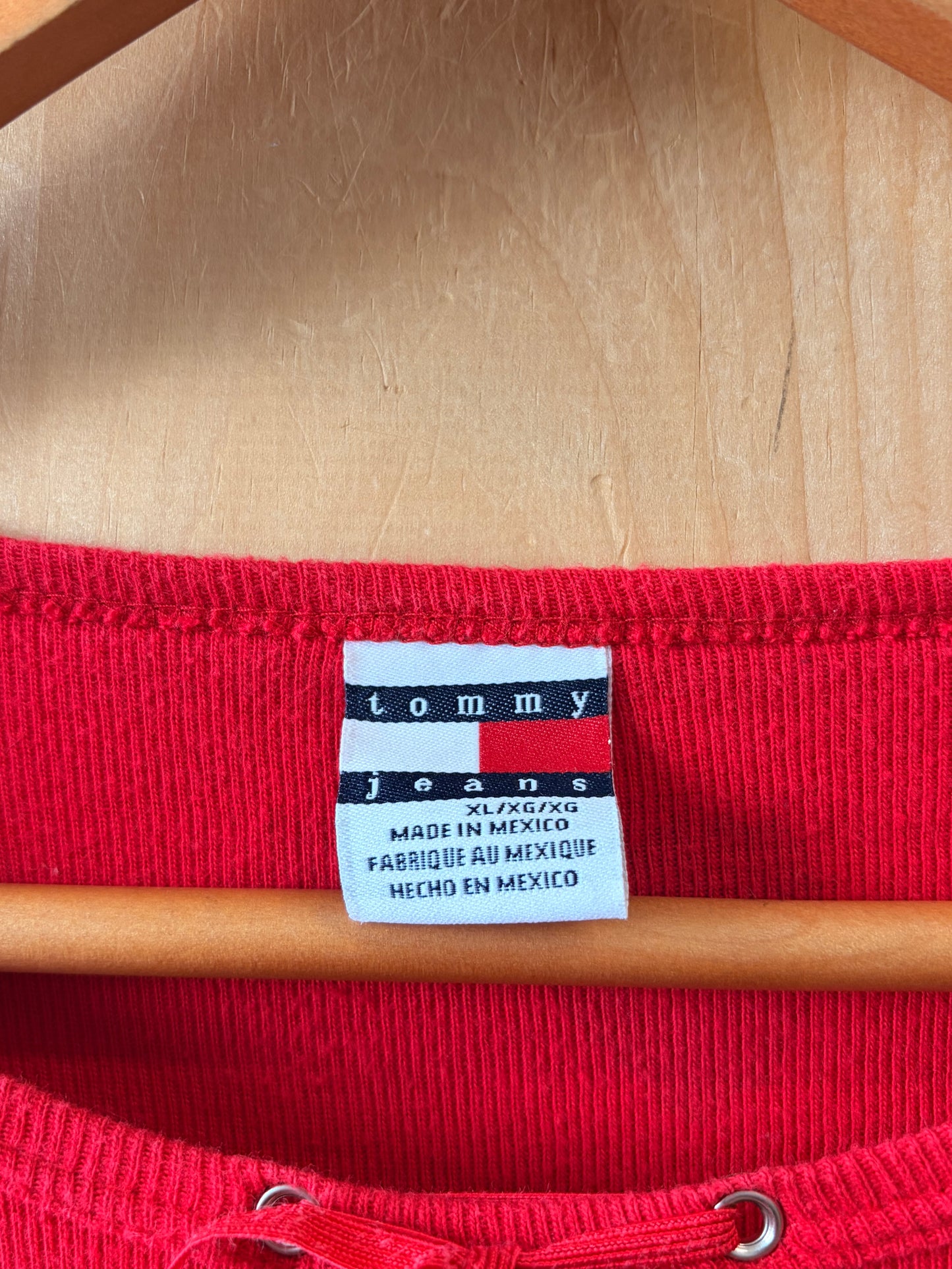 Red Tommy Long Sleeve Top : L/XL