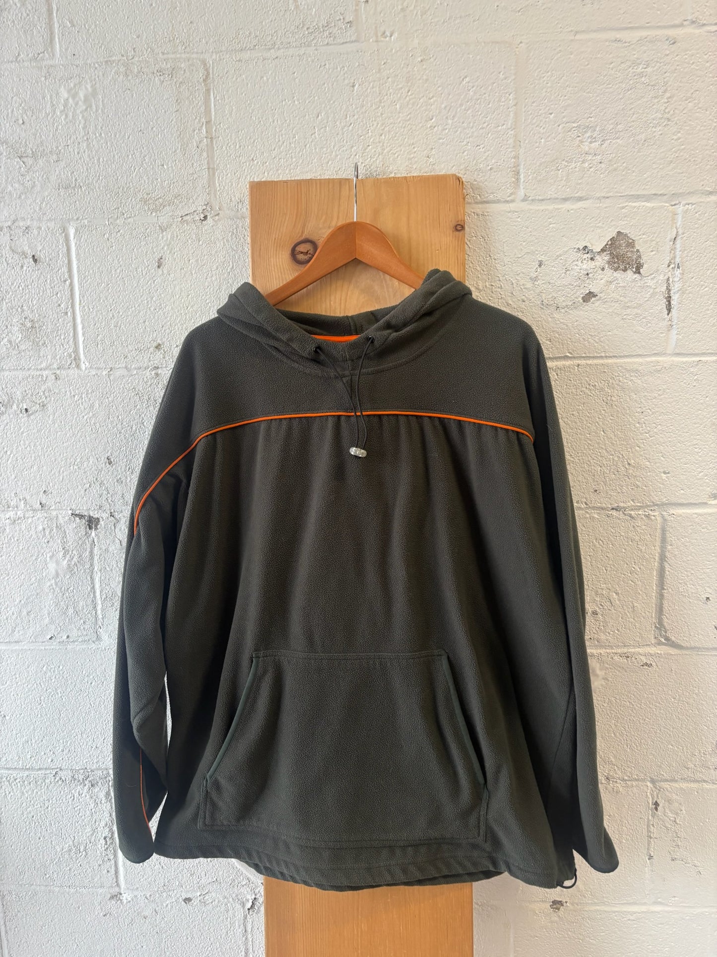 Vtg Hooded Fleece Pullover : XL