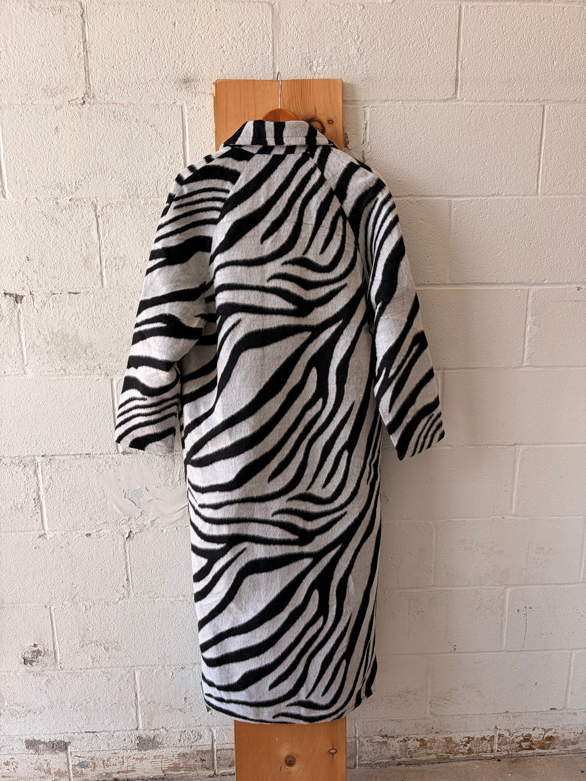 Zebra Print Longline Coat : 4 (Local Pick Up Only)