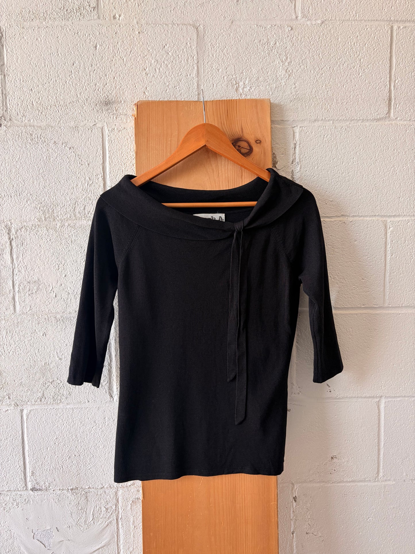 Vtg Black Tie Detailed Top : XL