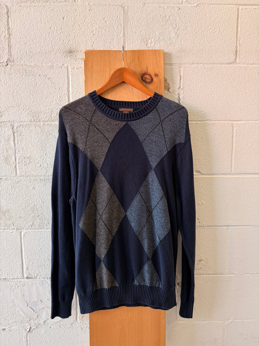 Navy Diamond Patterned Sweater : L