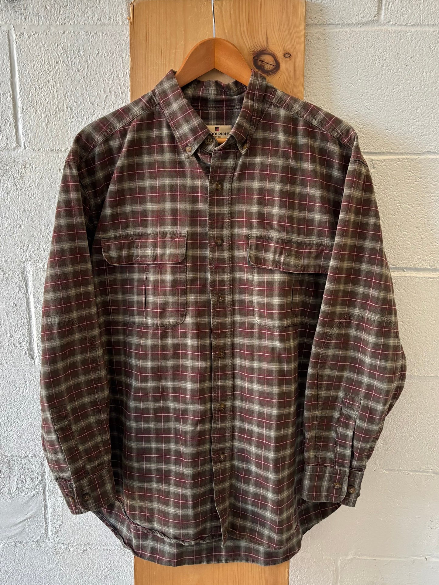 Plaid Woolrich Button Up : XL
