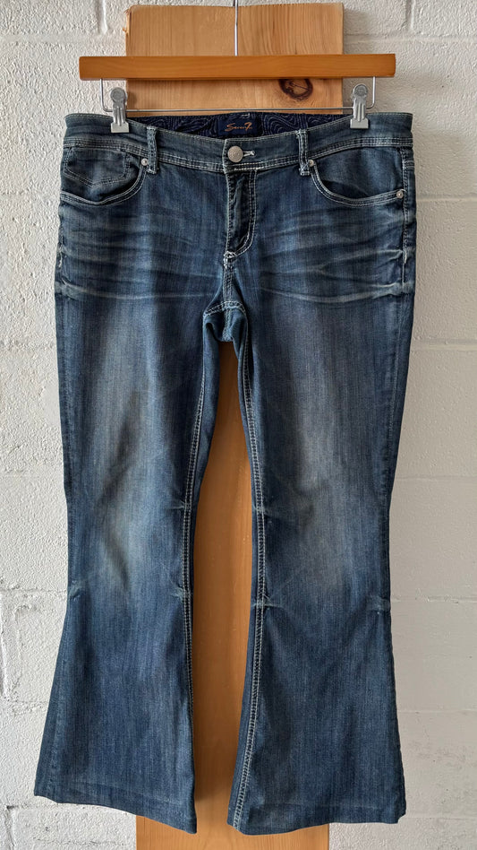 Flared Denim Jeans : 38” W