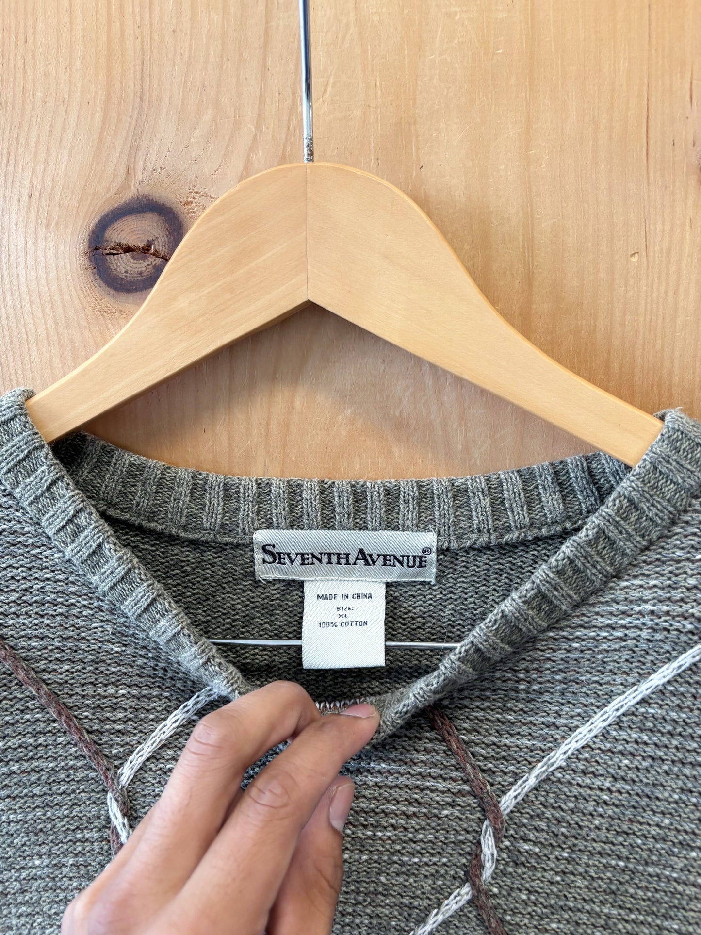 Vtg Green Sweater : XL