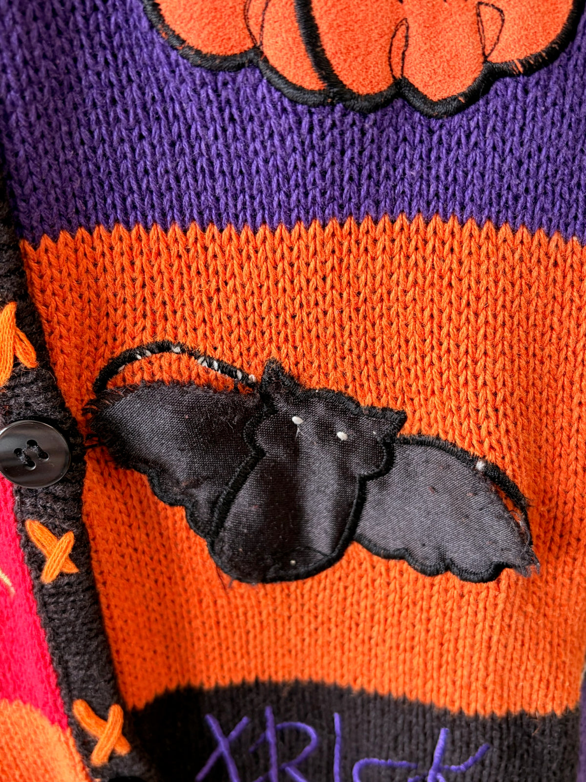 Patchwork Halloween Sweater Vest : XL