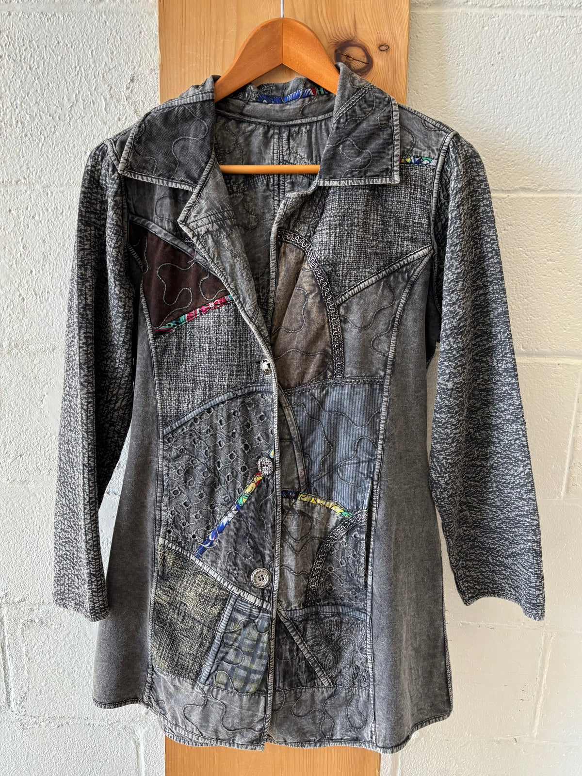 Patchwork Gray Jacket : M/L