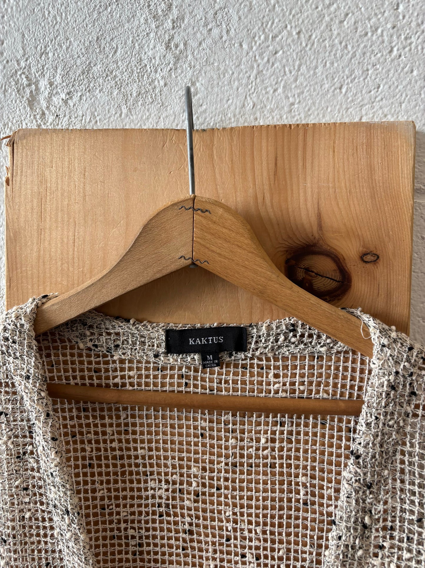 Beige Big Button Cardigan : M