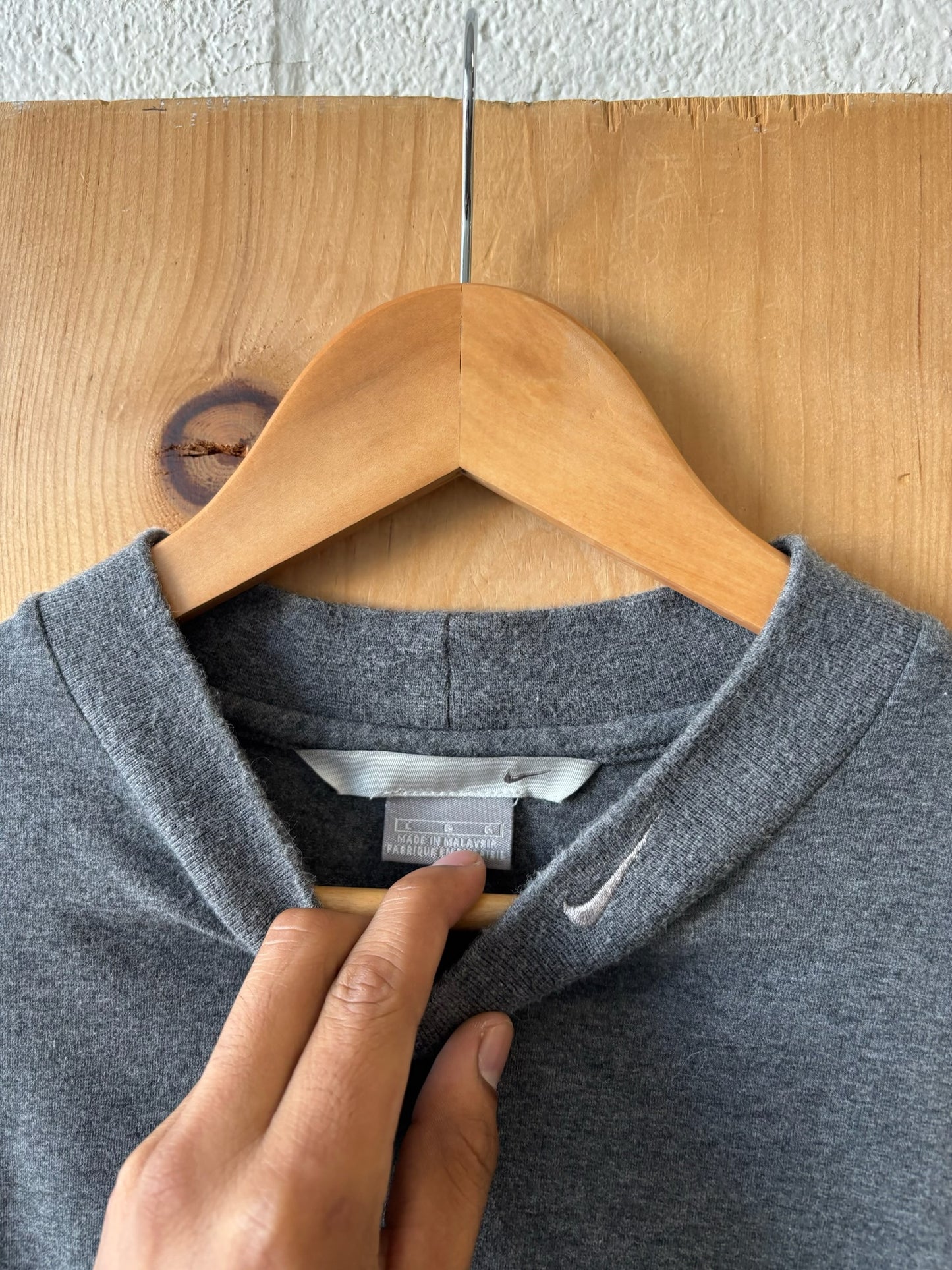 Vtg Gray Nike Mock Neck : L