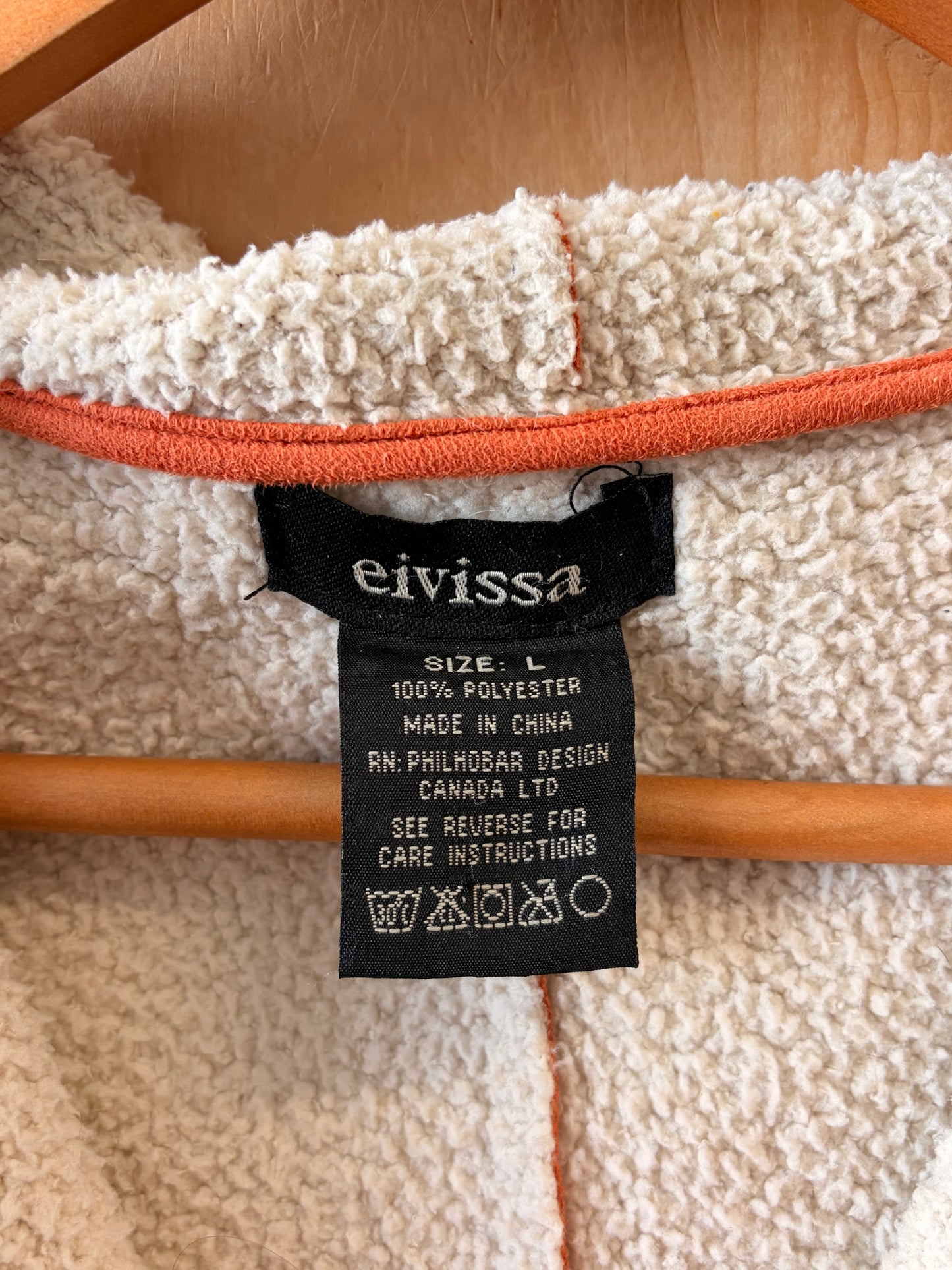 Orange Sherpa Lined Hoodie : L