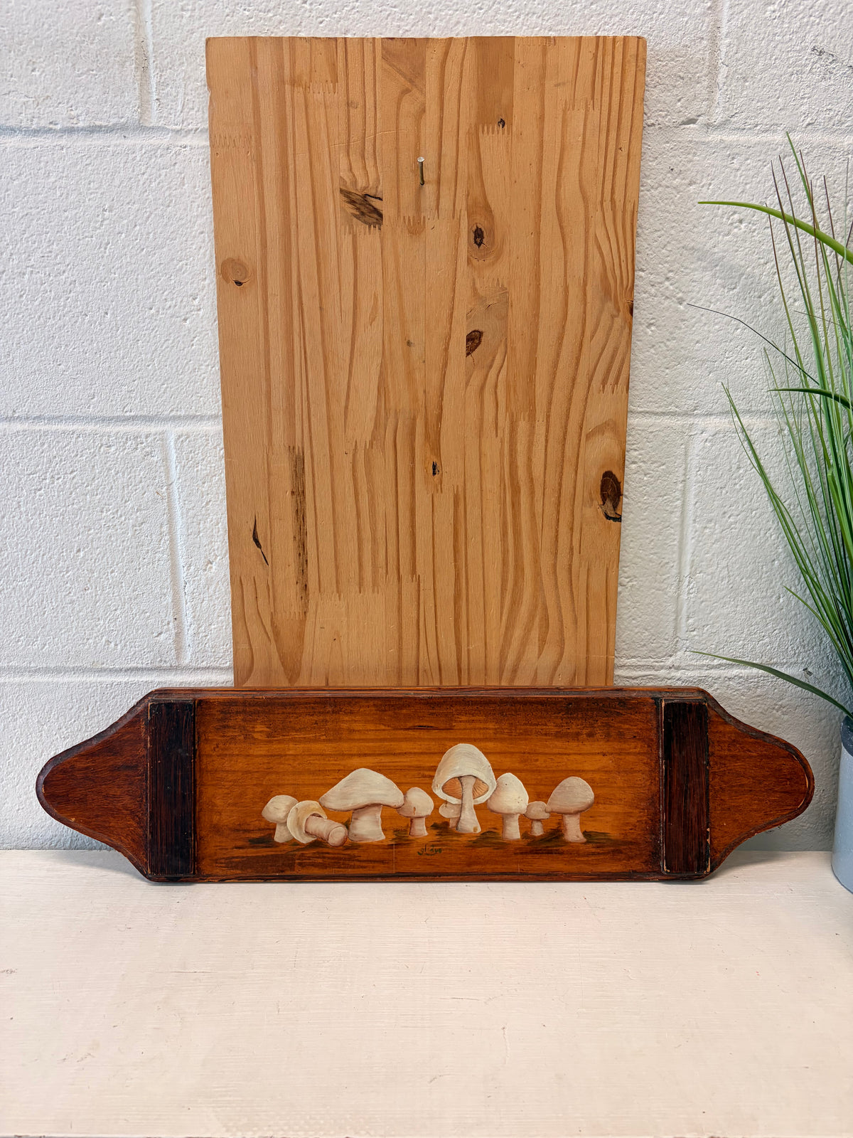 Painted Wooden Mushroom Plaque / Cutting Board (Local Pick Up Only)