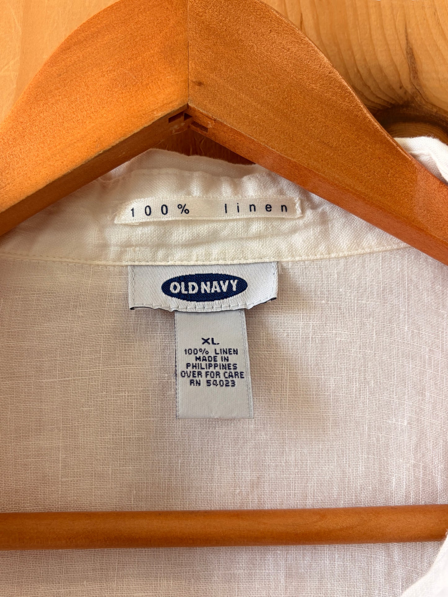 Classic White Linen Blouse : XL