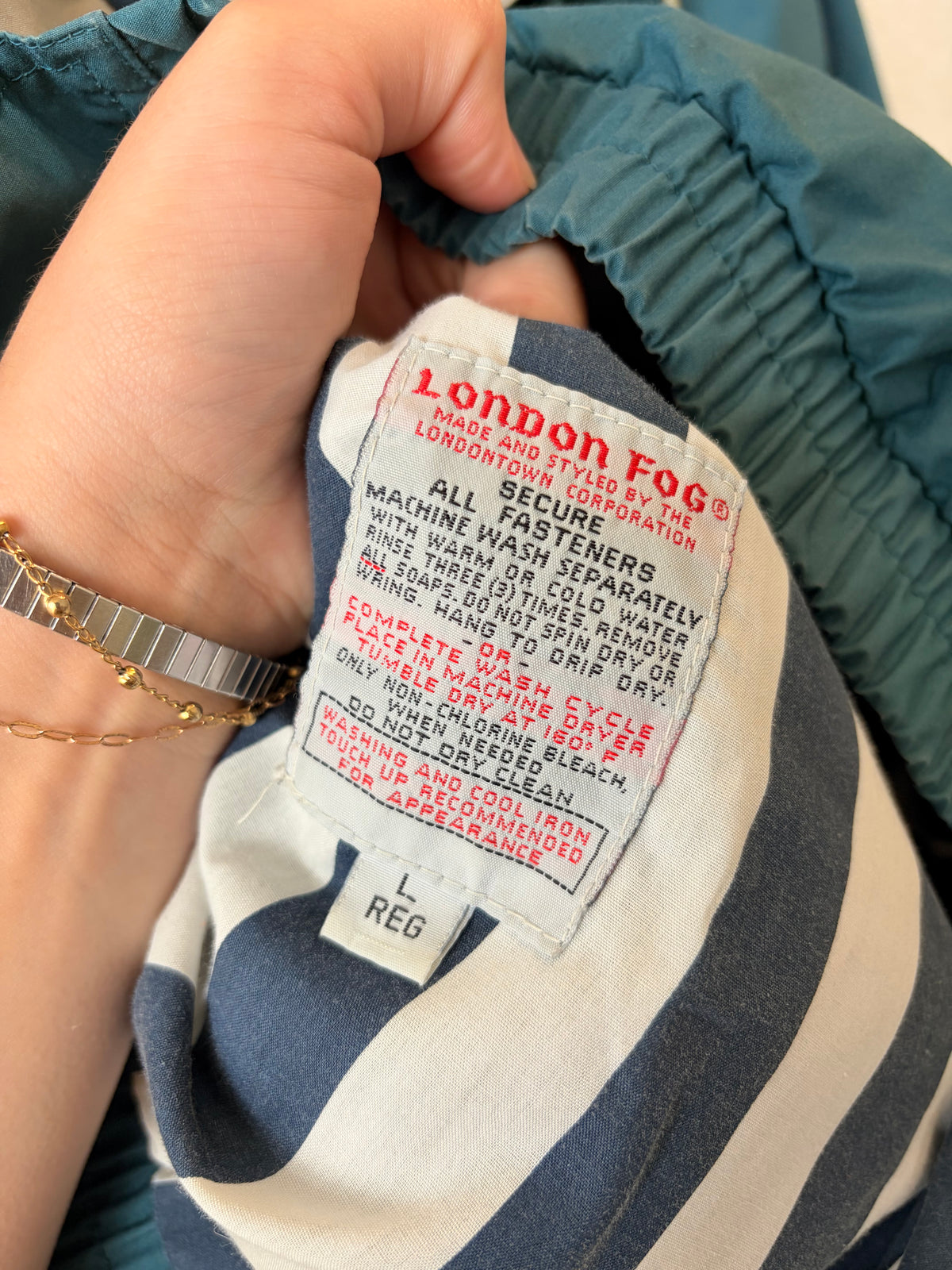 Vtg Teal London Fog Jacket : L
