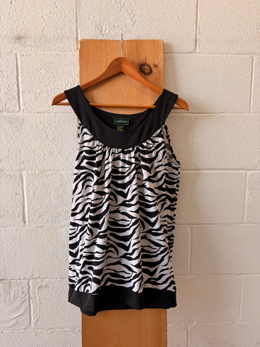 Zebra Print Tank Top : L