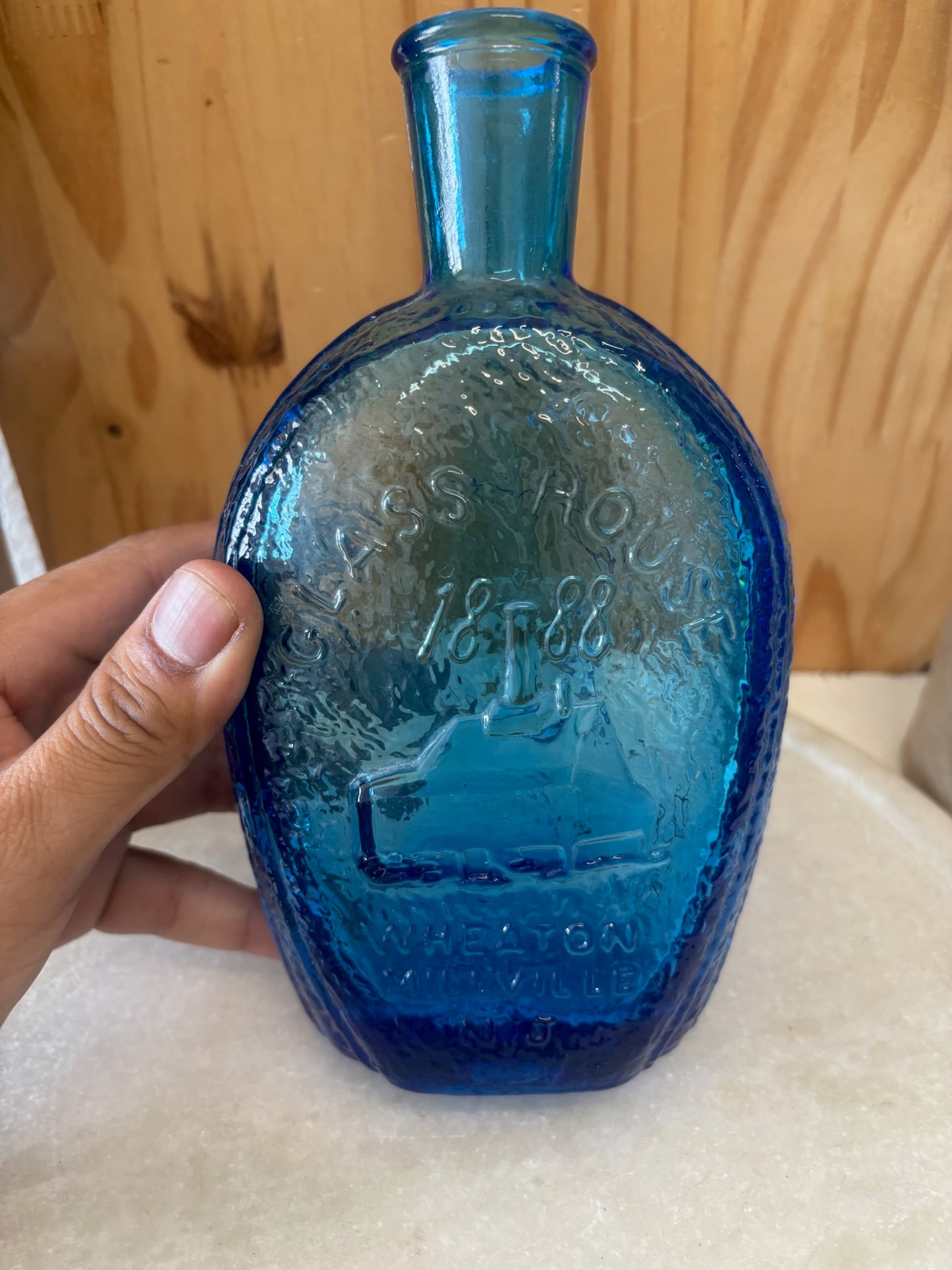 Blue Glass House Bottle