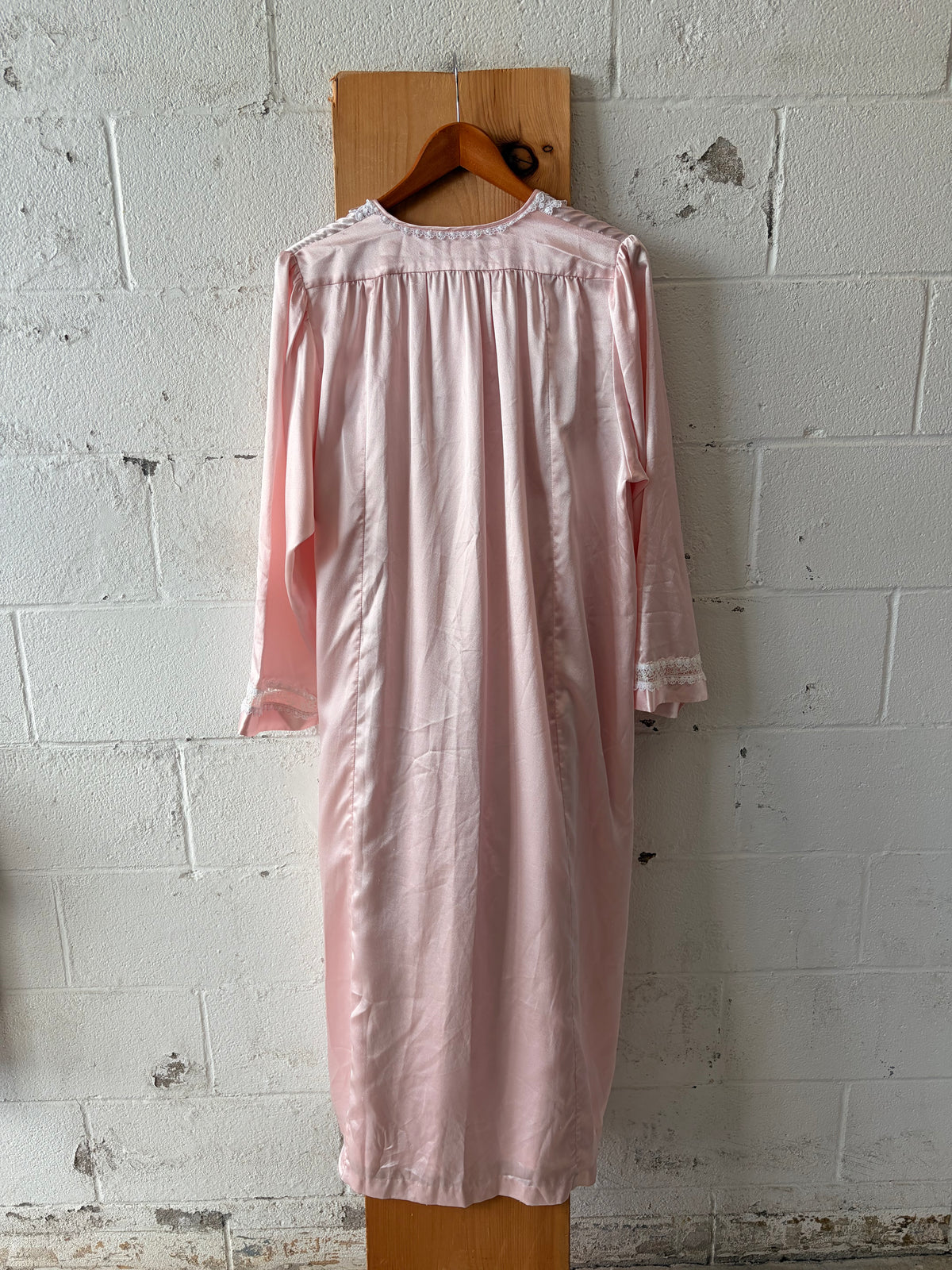 Vtg Christian Dior Pink Satin Nightgown : L/XL