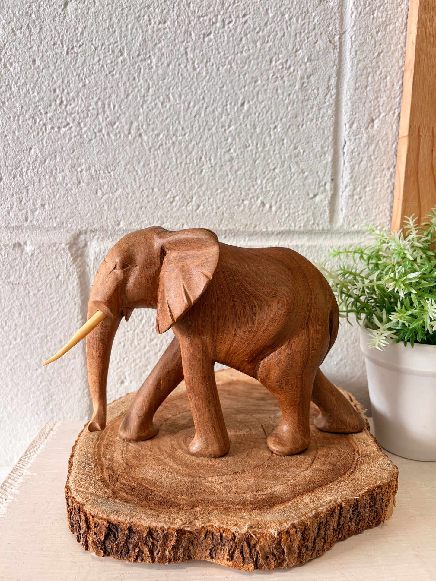 Wooden Elephant Figurine