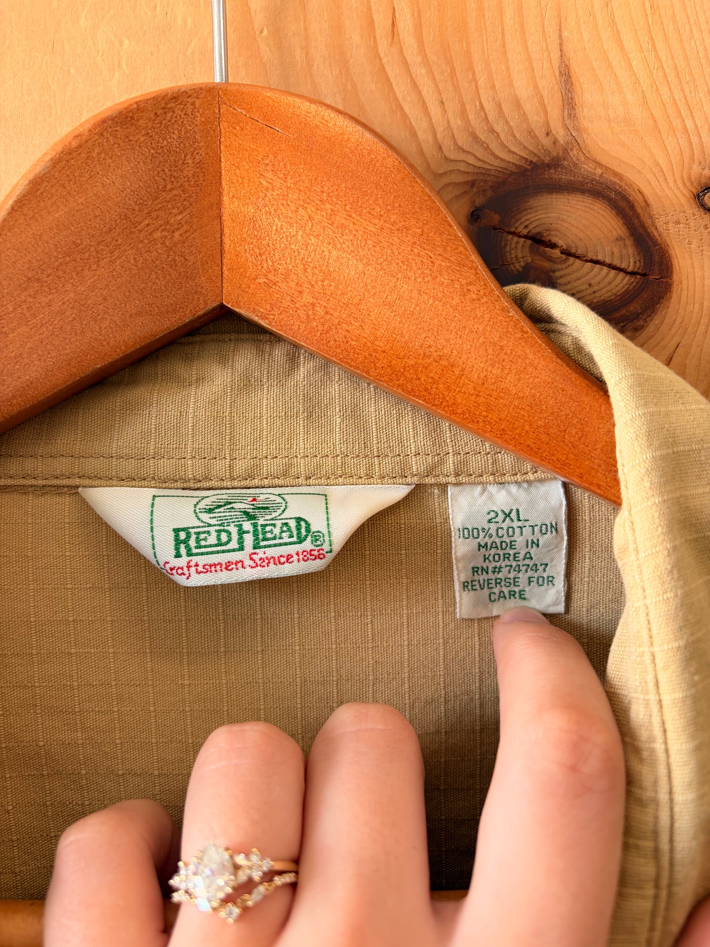 Khaki Button Down : 2XL
