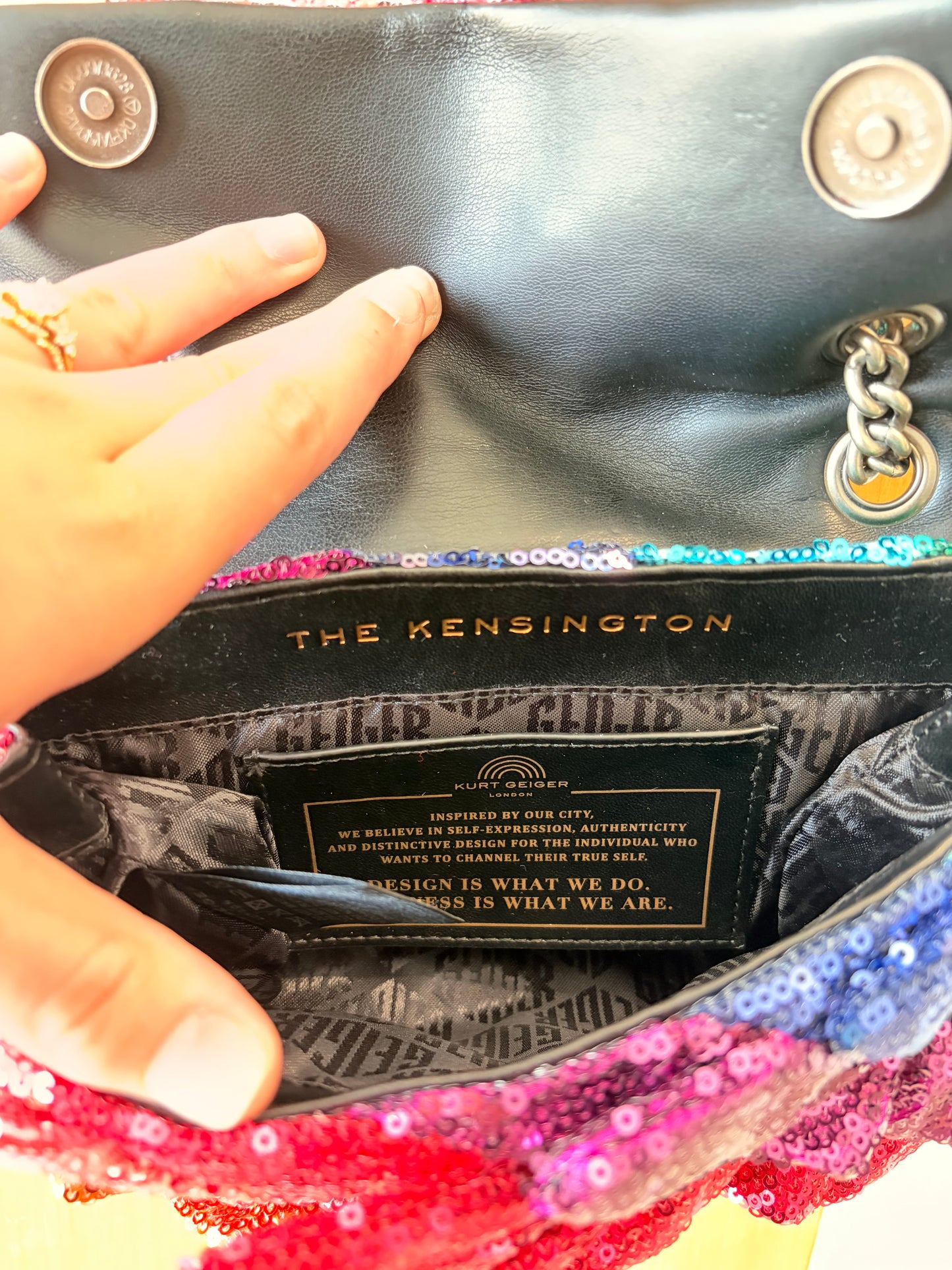 Kurt Geiger Mini Kensington Rainbow Sequins Purse
