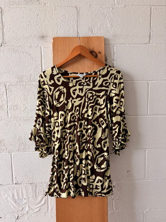 Abstract Ruffled Tunic : M