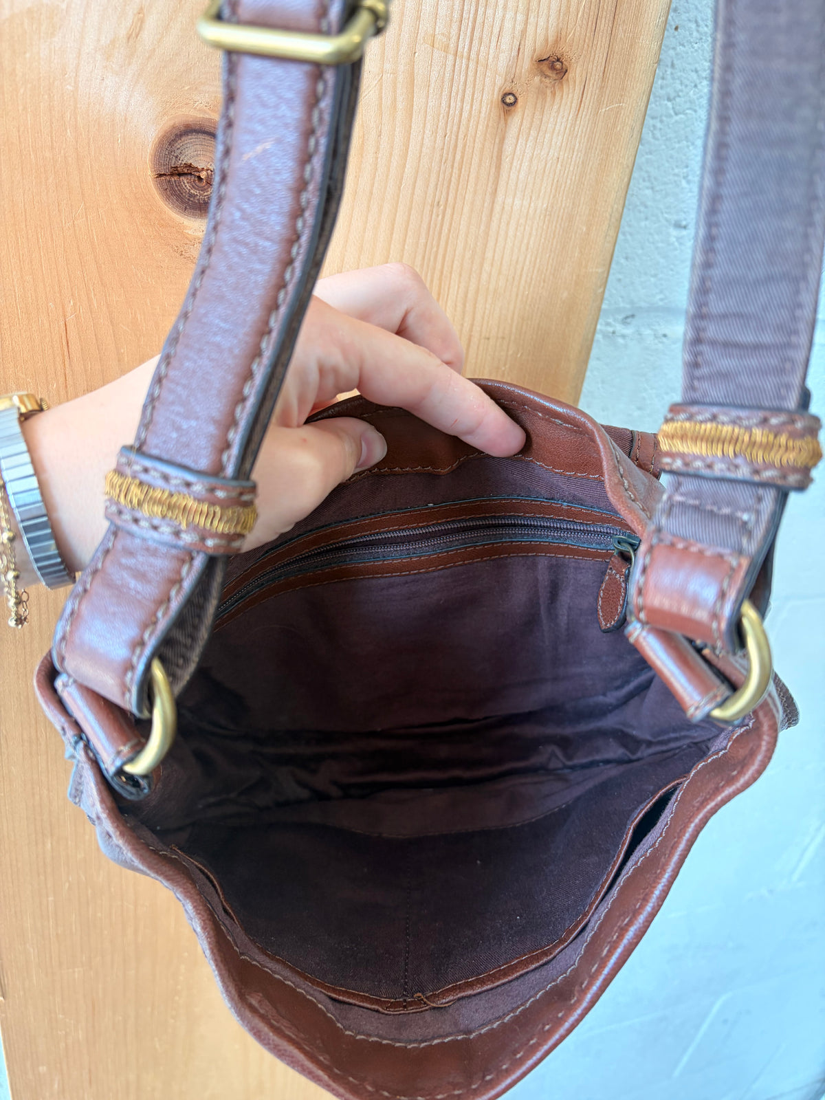 Embroidered Leather Bag